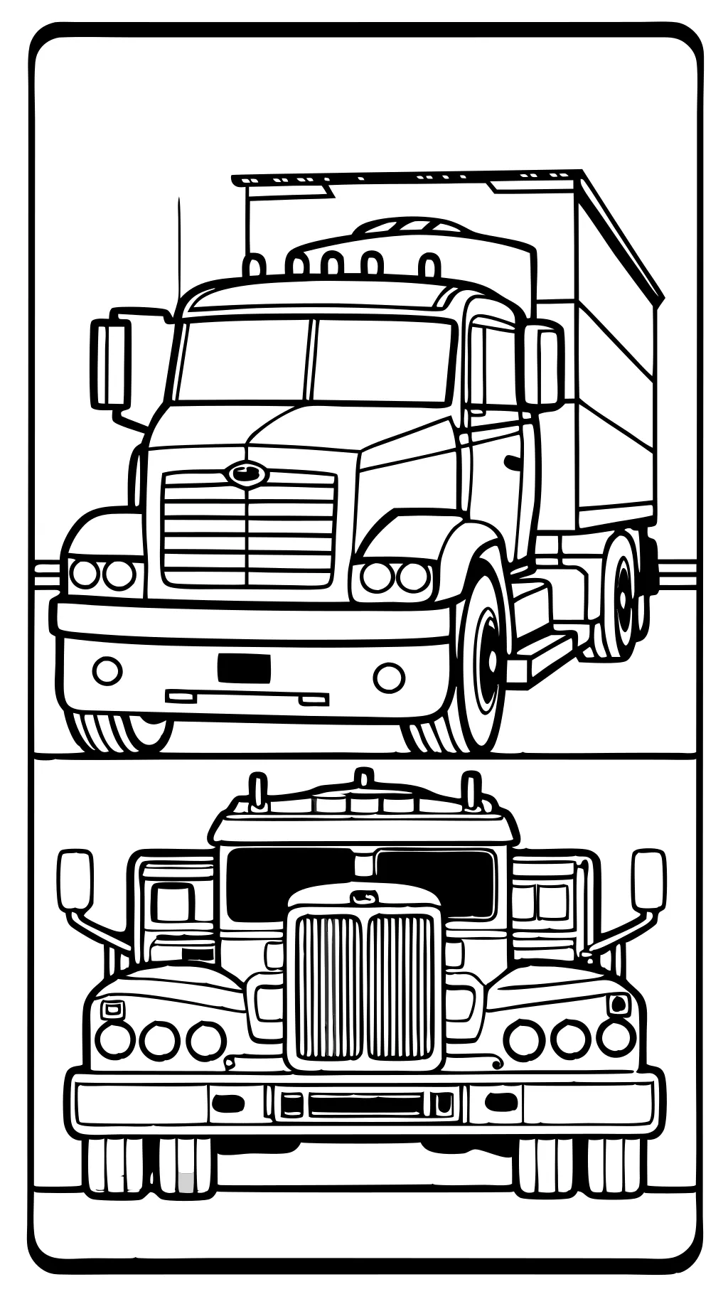 coloriages de camions et de remorques